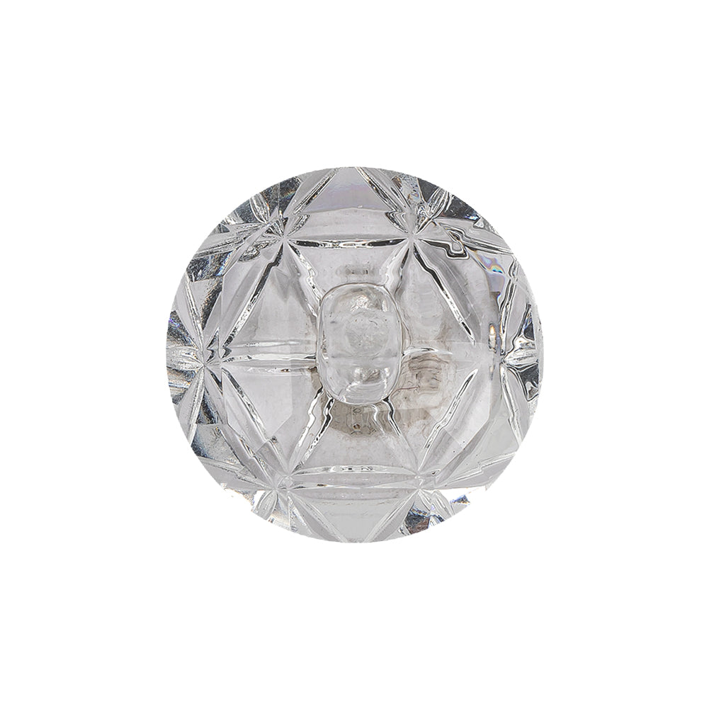 Italian Transparent Geometric Shank Back Dome Shaped Plastic Button - 36L/23mm