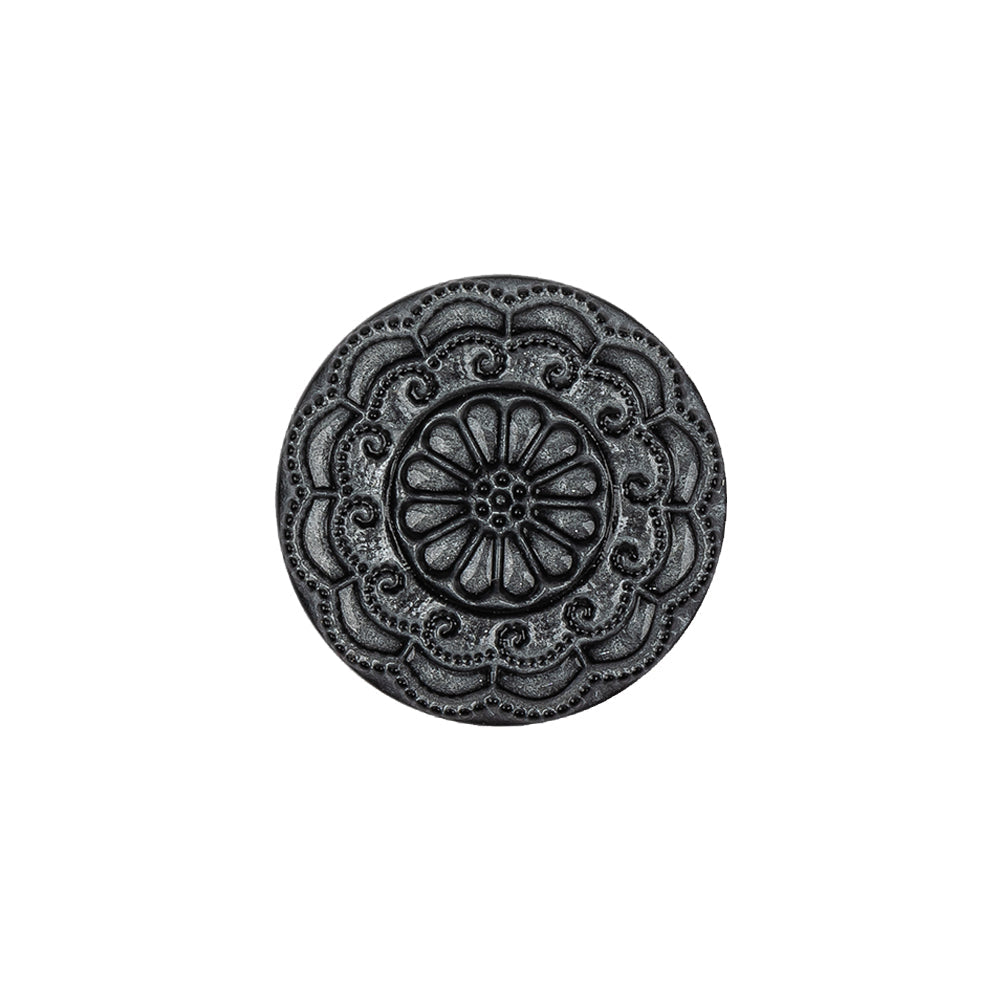 Italian Gray Pearl Floral Shank Back Button - 30L/19mm