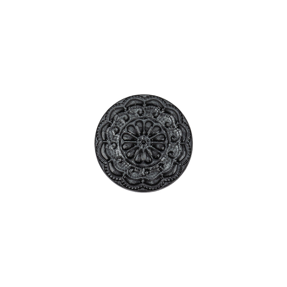 Italian Gray Pearl Floral Shank Back Button - 20L/12.5mm