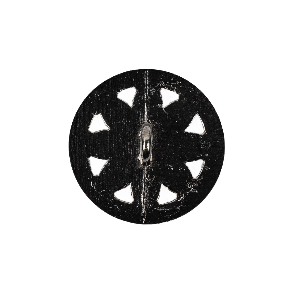 Italian Gunmetal Floral Shank Back Button - 36L/23mm