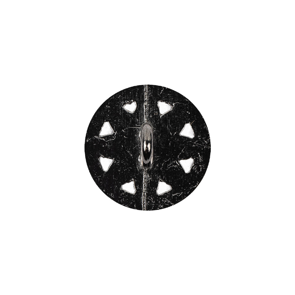 Italian Gunmetal Floral Shank Back Button - 28L/18mm
