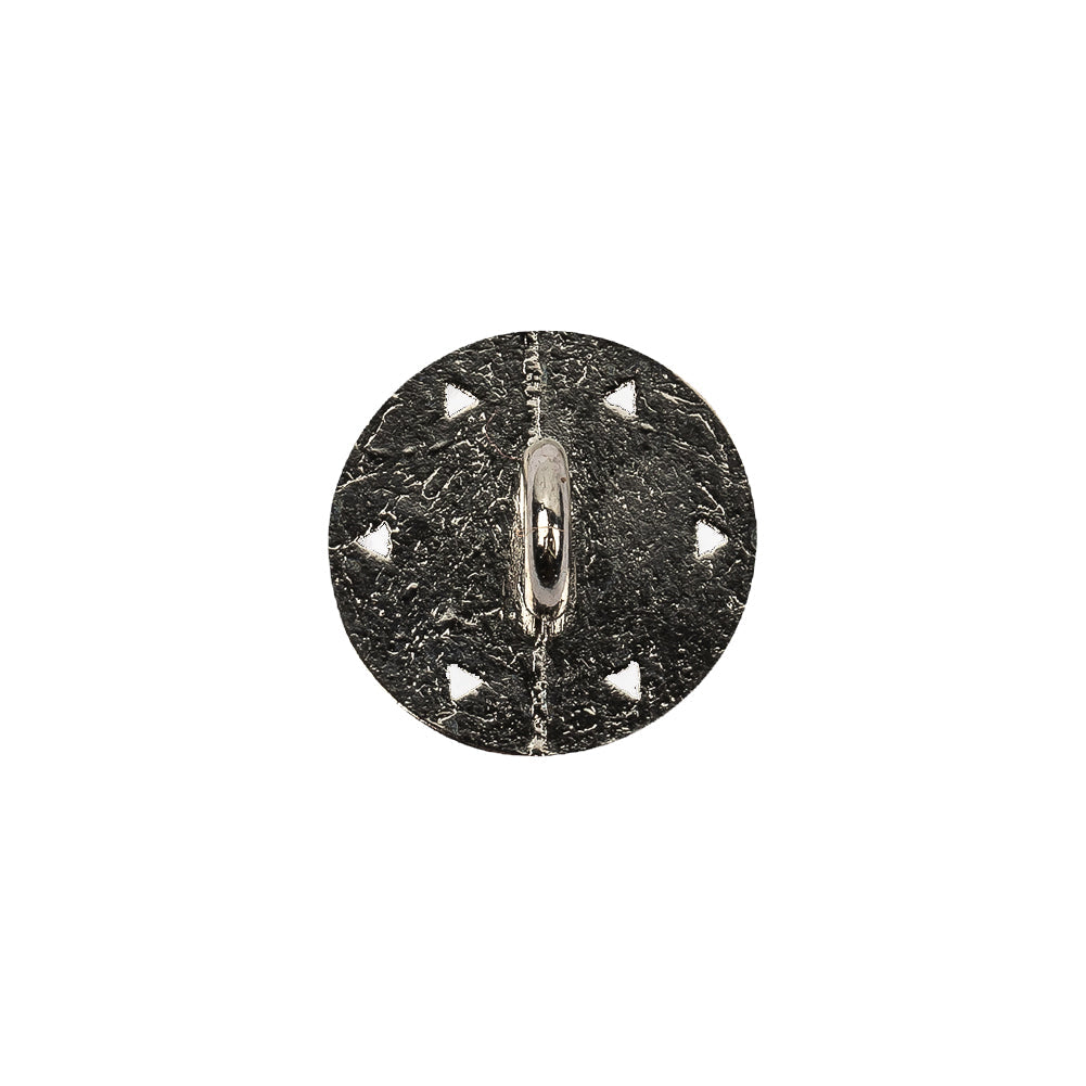 Italian Nickel Floral Shank Back Button - 24L/15mm