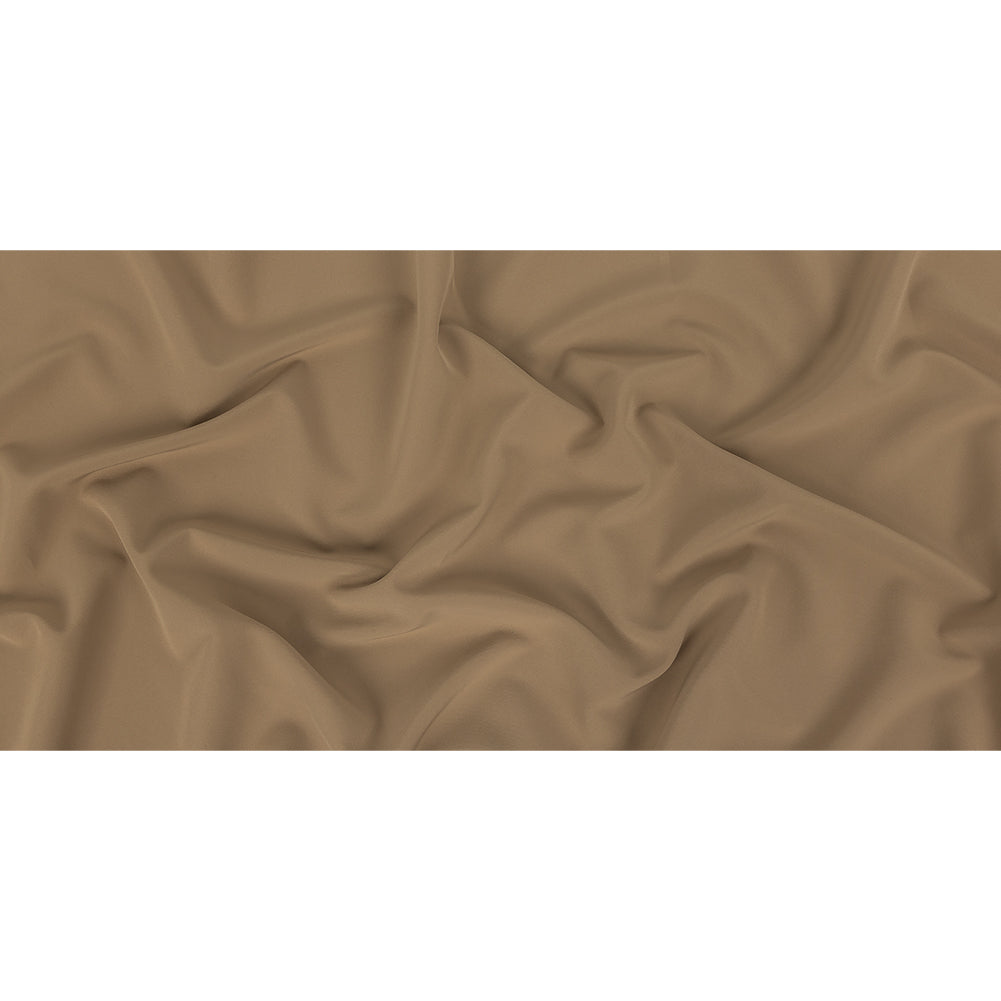 Italian Tan Stretch Creped Polyester Double Cloth