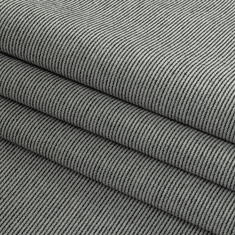 Theory Italian Black and Ecru Striped Double Knit