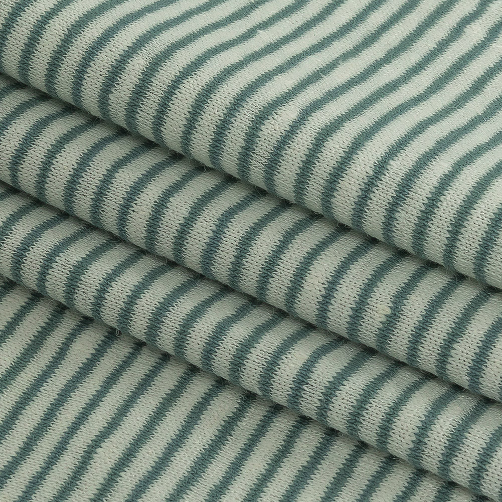 Theory Moss Green and White Alyssum Striped Linen Knit