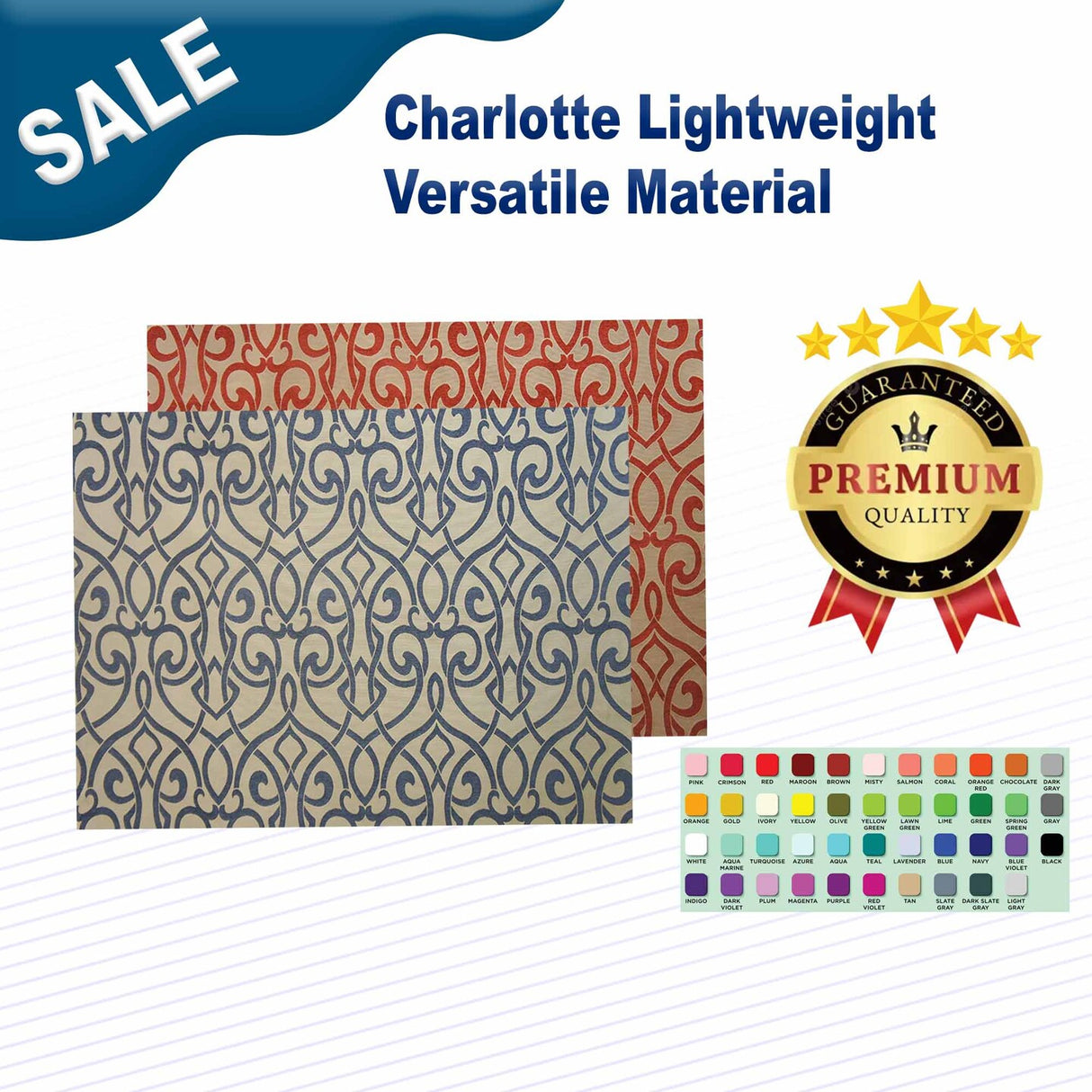 1 Yard Charlotte Lightweight & Versatile Material