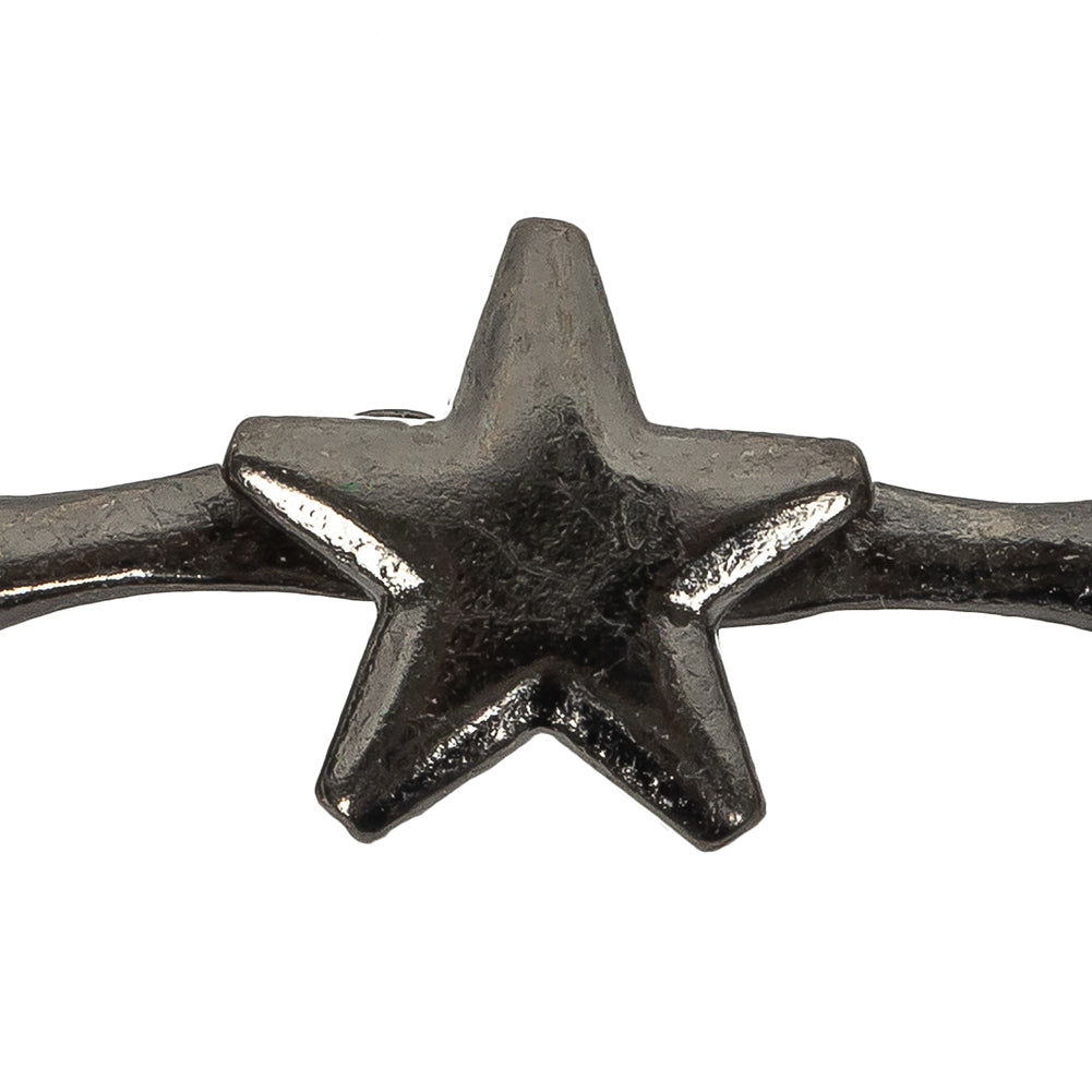 Gunmetal Star Decorative Strap Connector - 1.875" x 0.5"