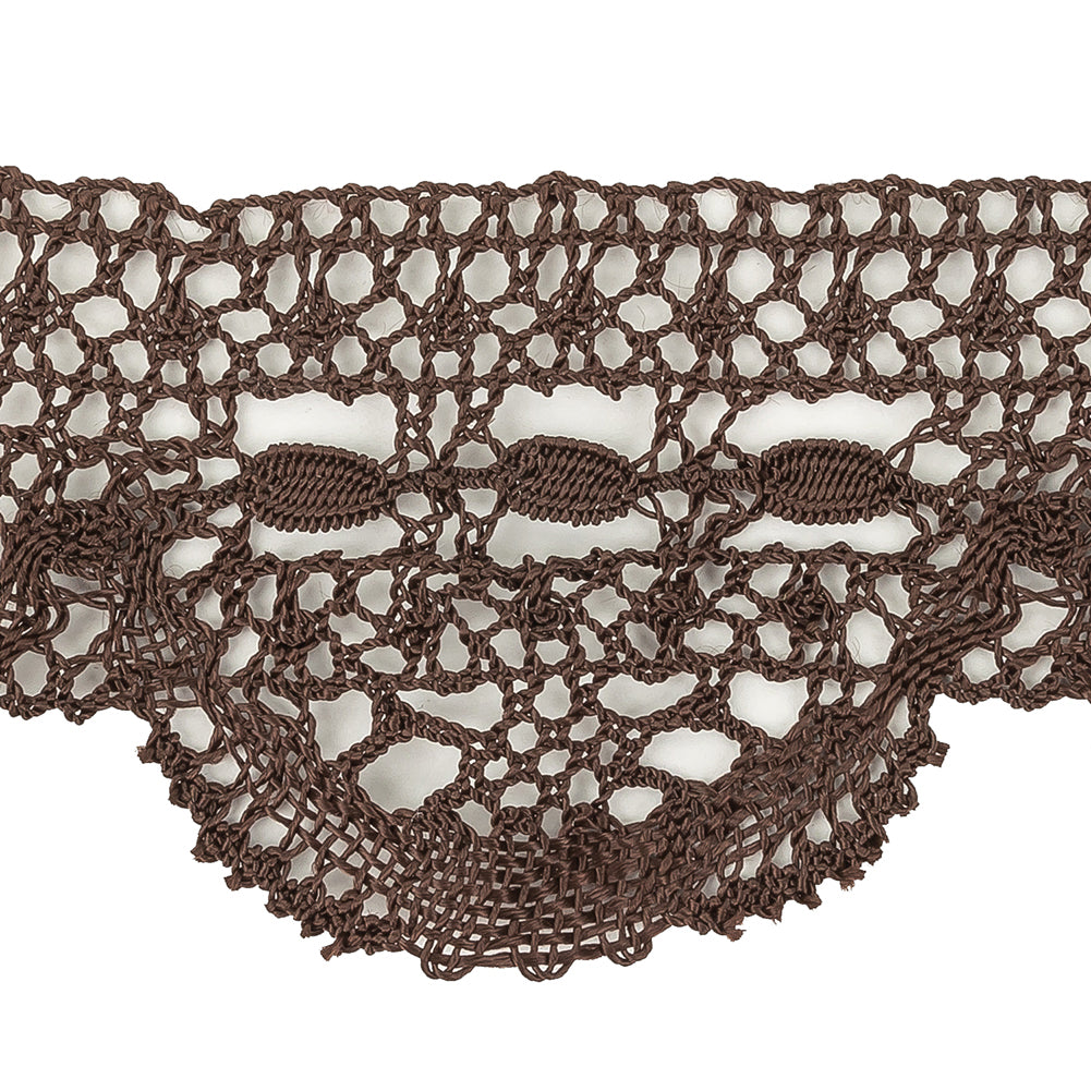 Brown Geometric Lace Trimming - 2.5"