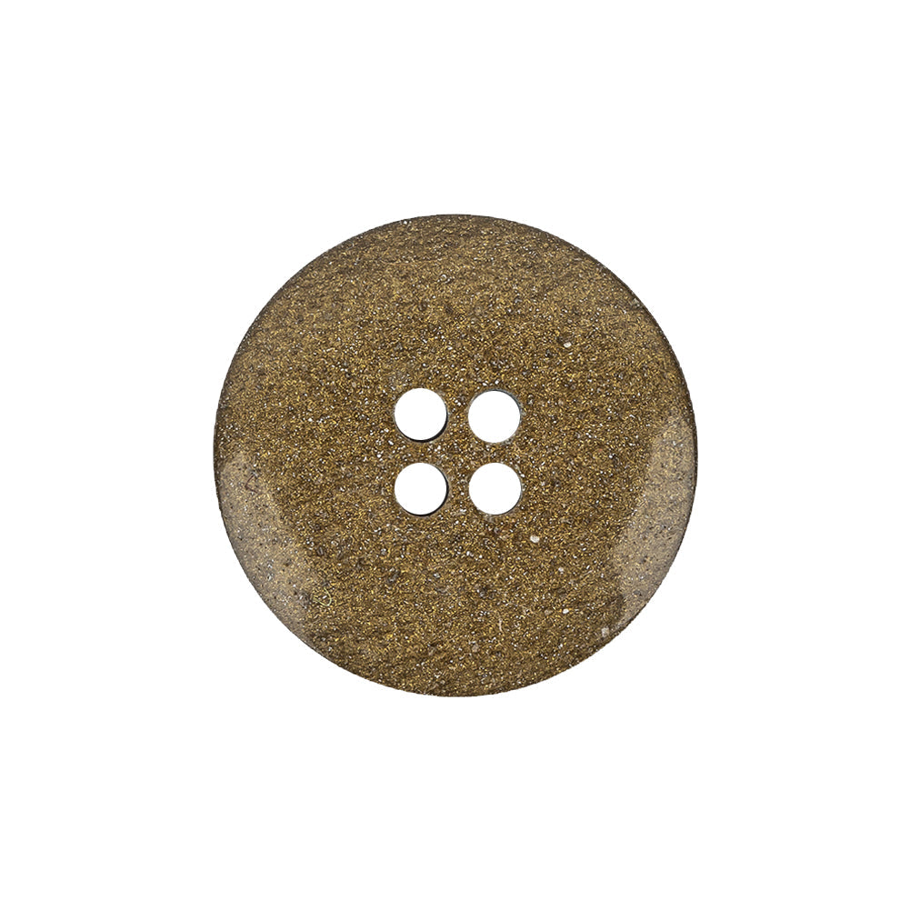 Gold Floral Iridescent Rolled Rim 4-Hole Nylon Button - 36L/23mm