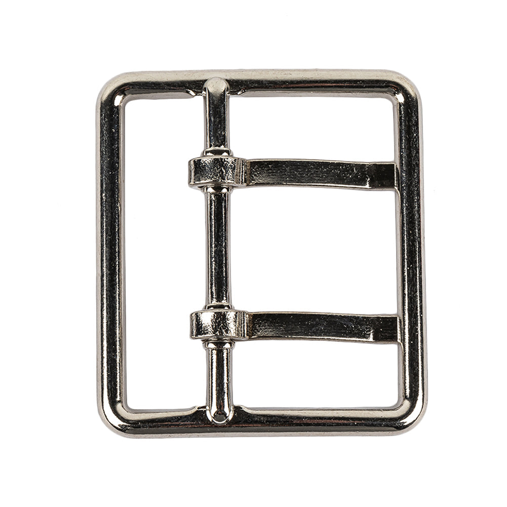 Satin Nickel Double Tongue Metal Buckle - 48mm