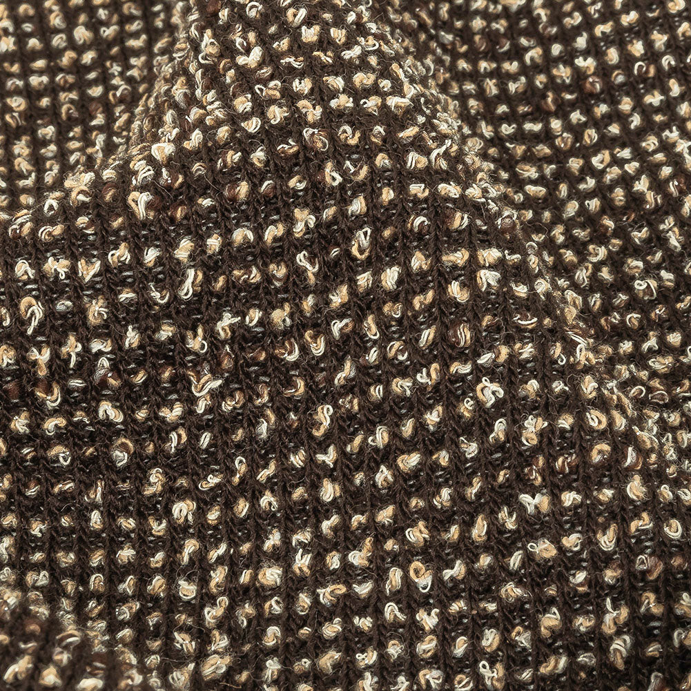 Pale Beige and Black Nubby Boucled Knit