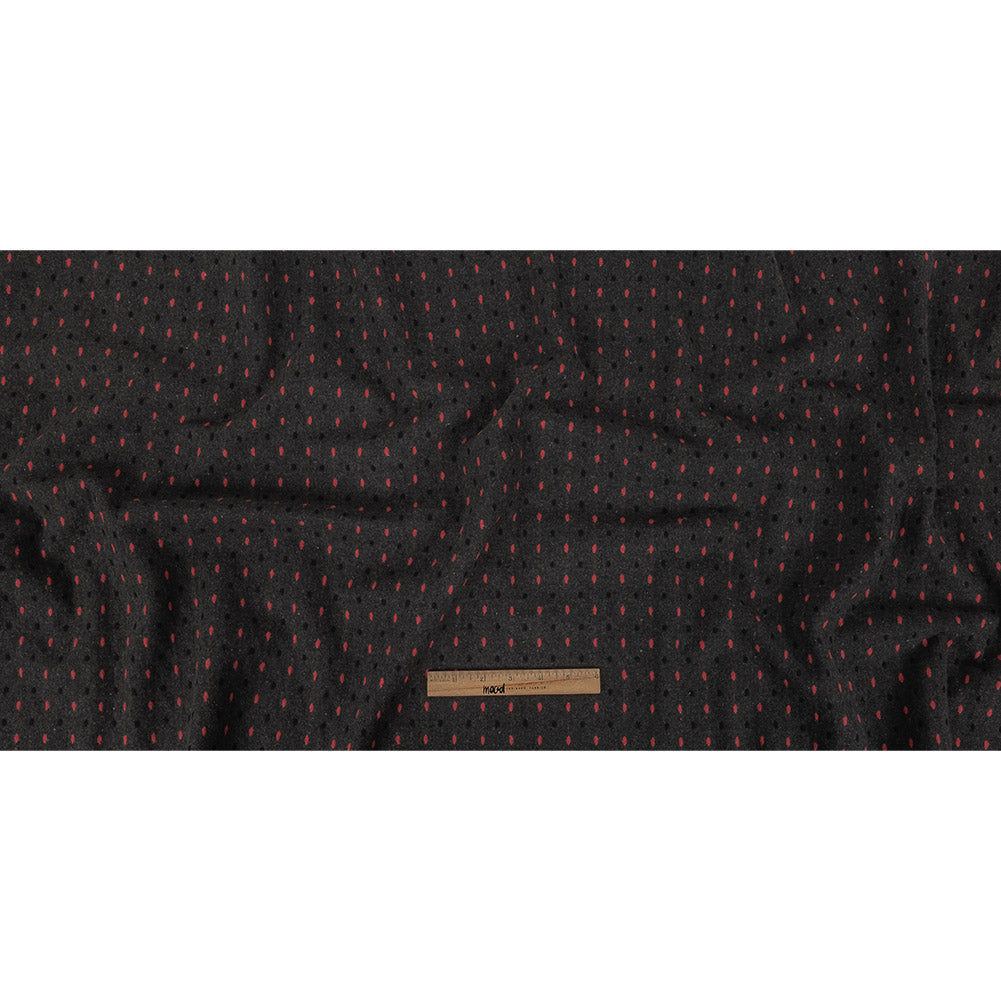 Peat, Black and Pink Broken Stripes or Spots Brushed Woven