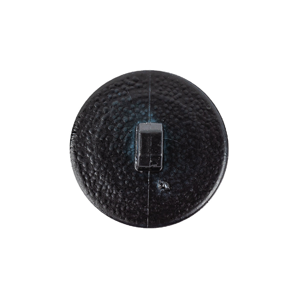 Italian Shiny Navy Basketweave Embossed Faux Leather Button - 36L/23mm