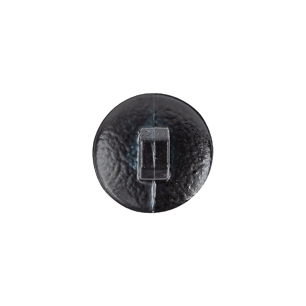 Italian Shiny Navy Basketweave Embossed Faux Leather Button - 24L/15mm