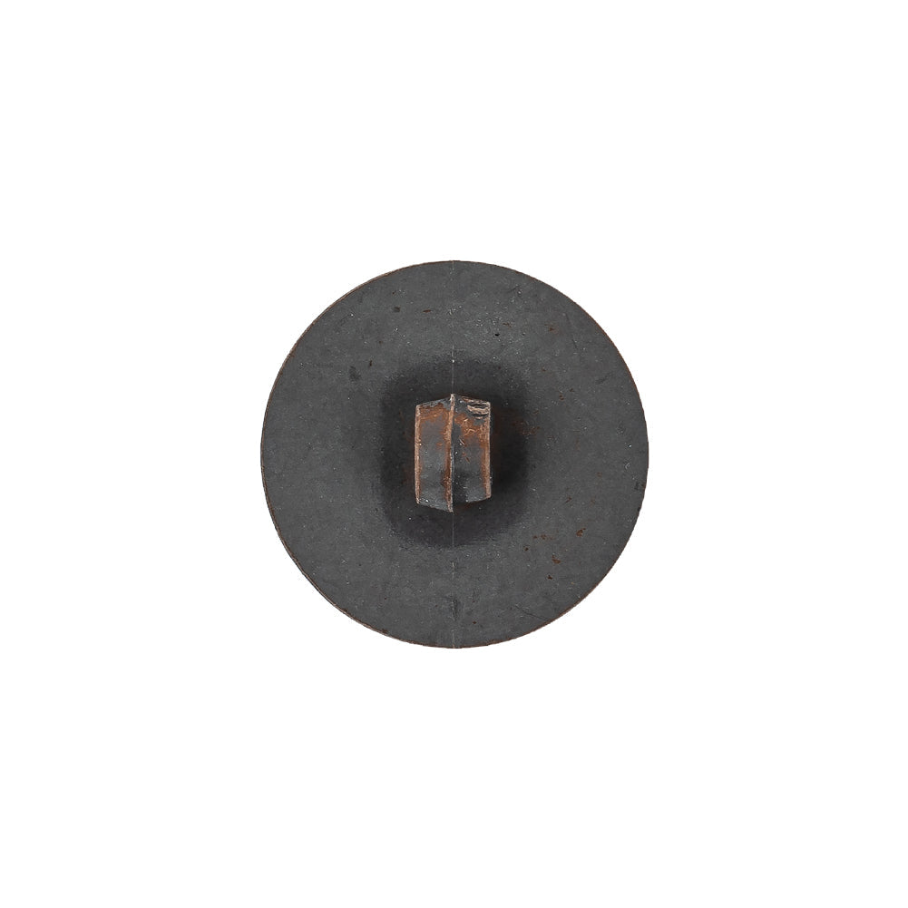 Italian Acorn and Dark Gull Gray Weathered Faux Leather Shank Back Button - 28L/18mm