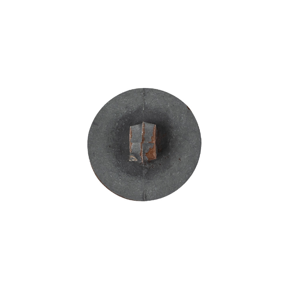 Italian Acorn and Dark Gull Gray Weathered Faux Leather Shank Back Button - 24L/15mm