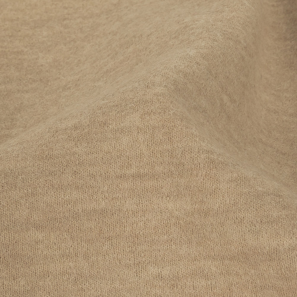 Heathered Doeskin and Angora Brushed Wool Knit