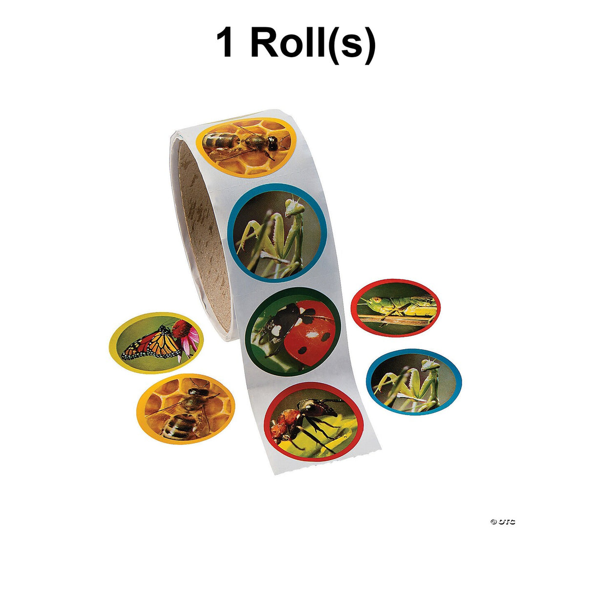 1 1/2" Realistic Bug Sticker Roll - 100 Pc.