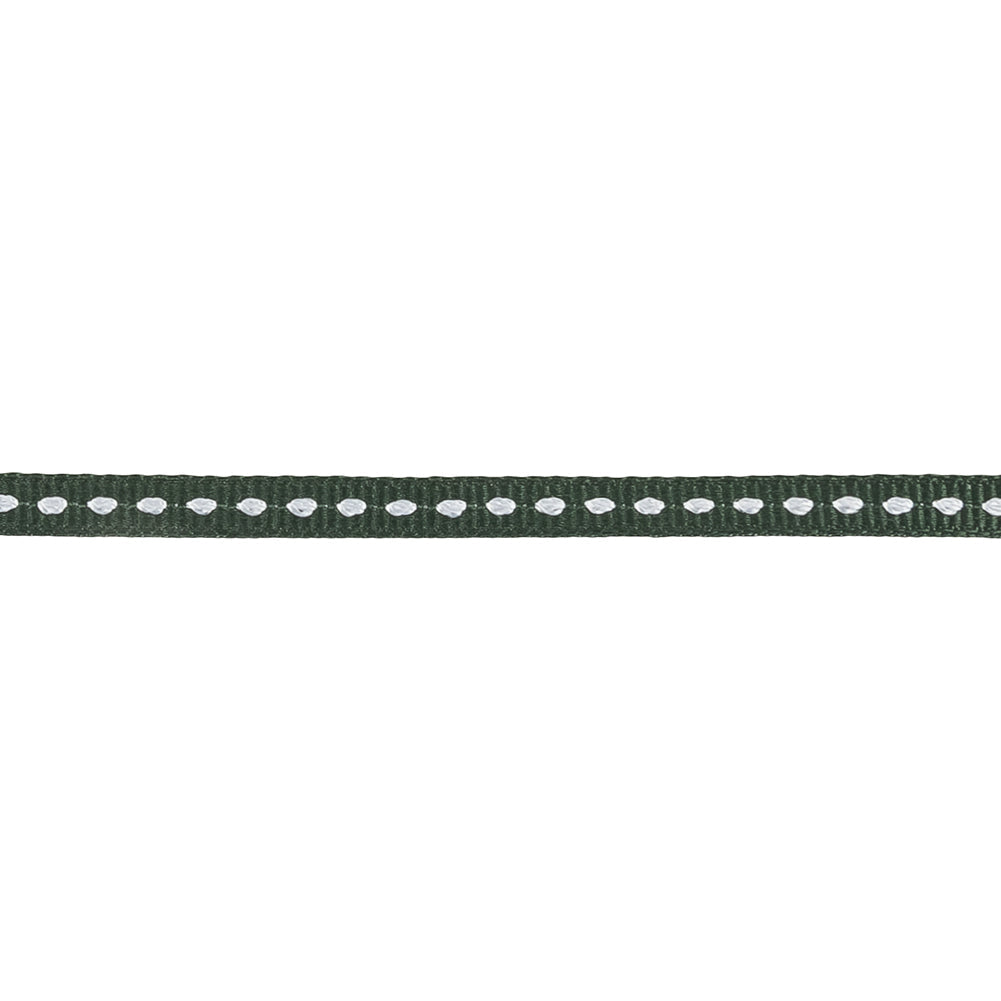 Mountain View Grosgrain Ribbon with Bright White Stitching - 0.25"