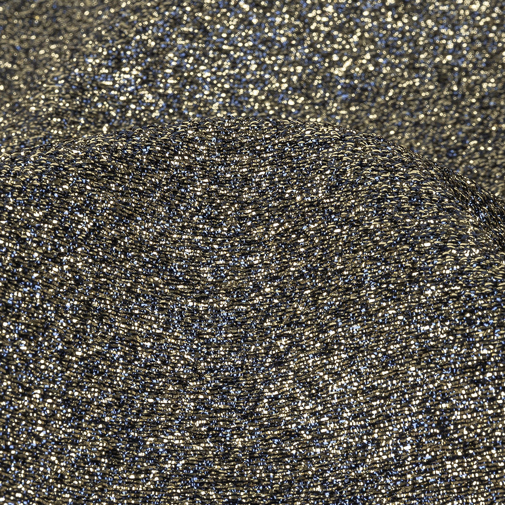 Cygnus Metallic Gold and Navy Crinkled Lame Luxury Brocade