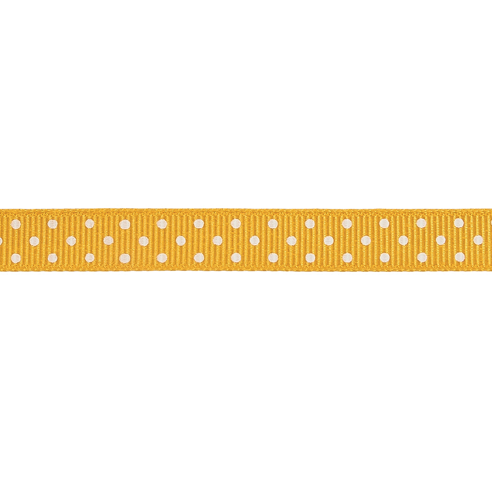 Freesia and White Polka Dots Grosgrain Ribbon - 0.375"