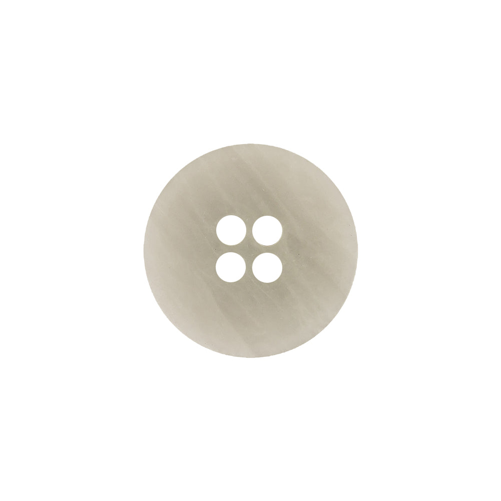 Italian Light Gray and White Striated 4-Hole Plastic Button - 28L/18mm