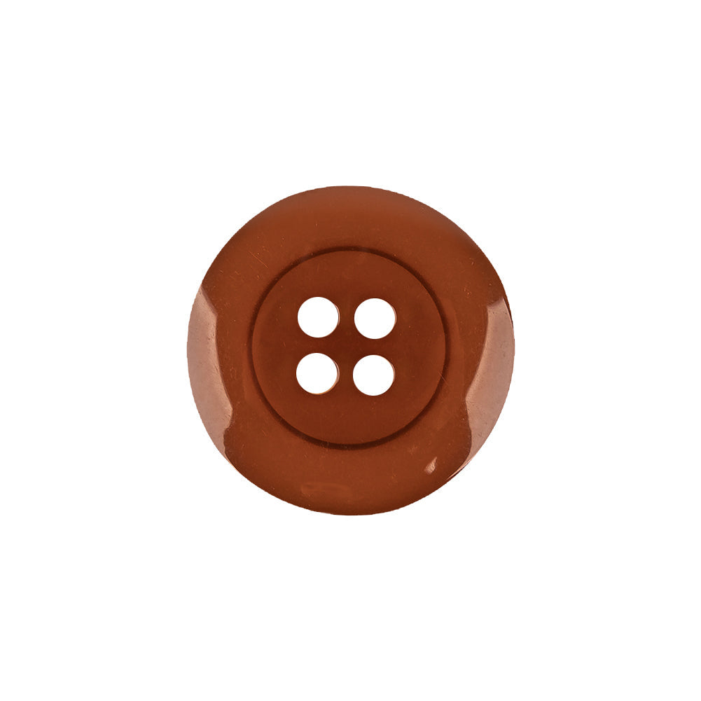 Italian Amber Shallow Plate 4-Hole Plastic Button - 32L/20mm