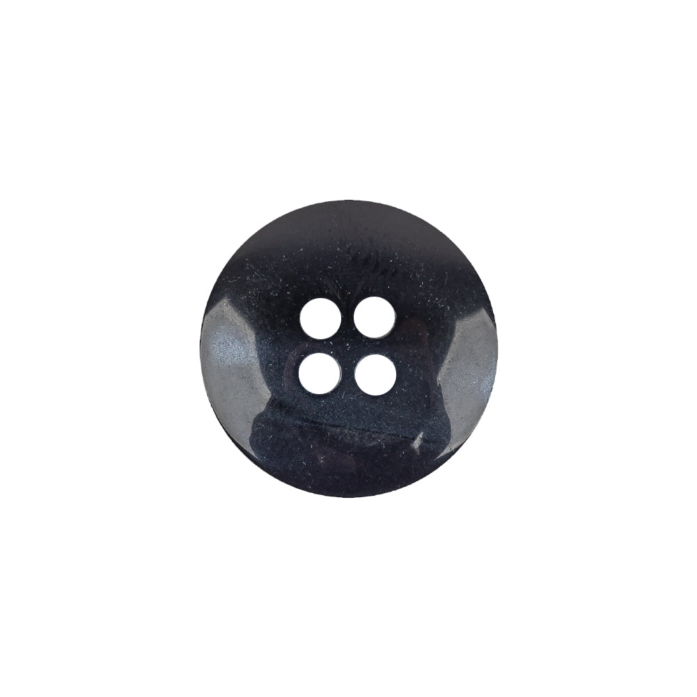 Navy and Black Iridescent Swirls 4-Hole Plastic Saucer Button - 28L/18mm