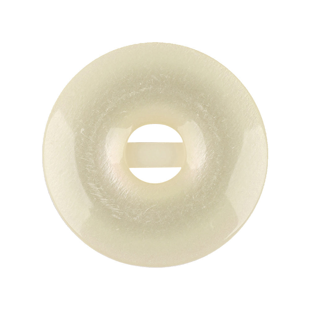 Italian Ivory and Antique White Abstract Iridescent Rolled Rim Sew-On Button - 44L/28mm