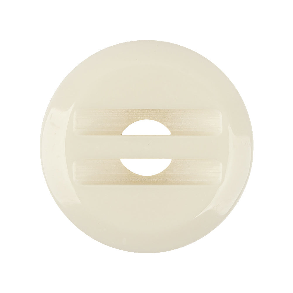 Italian Ivory and Antique White Abstract Iridescent Rolled Rim Sew-On Button - 44L/28mm