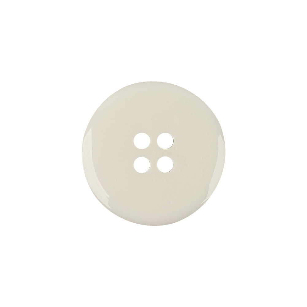 Shiny Bone White Shallow Plate 4-Hole Plastic Button - 32L/20mm