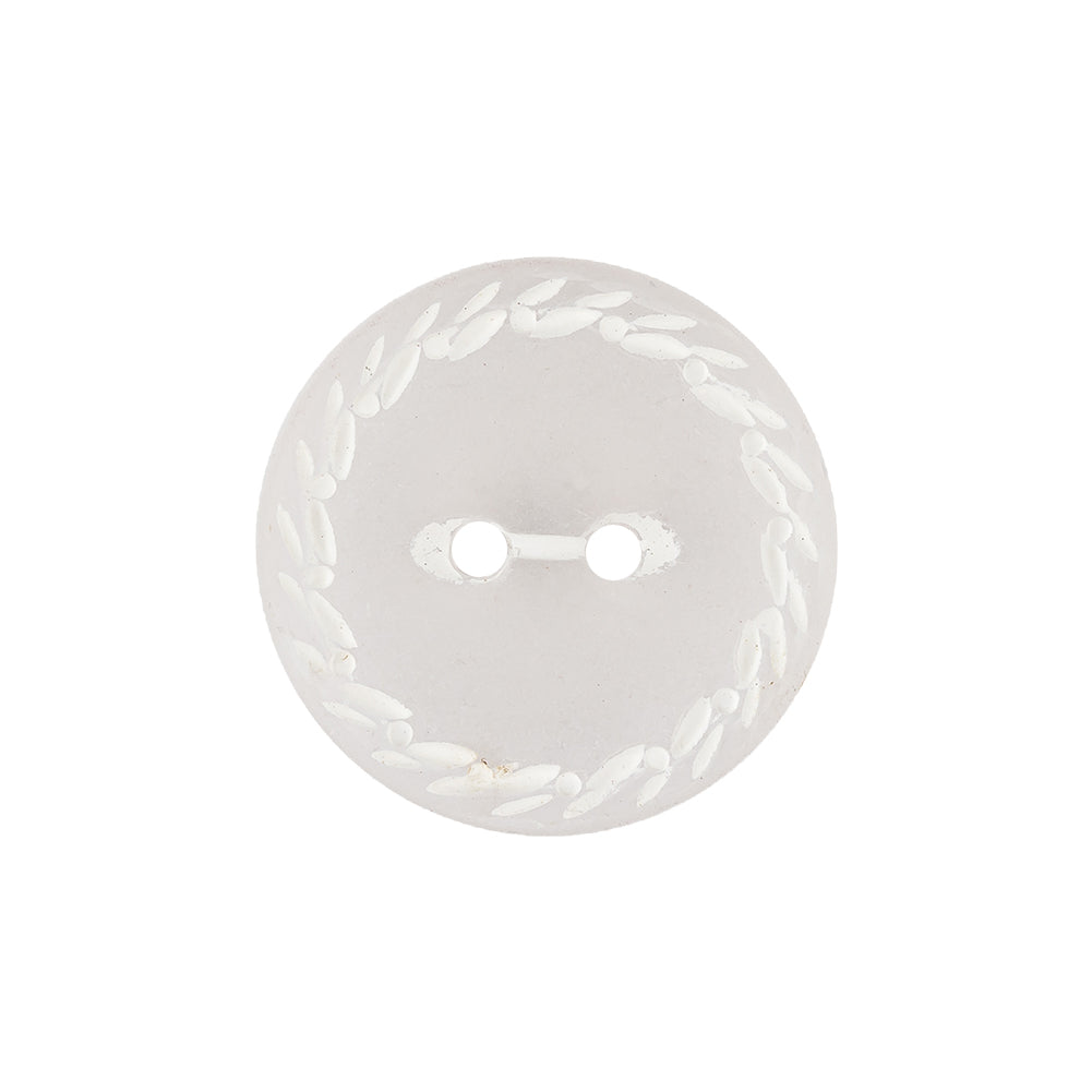 Translucent Frosted Glass-like Button with Star White Etched Rim - 36L/23mm