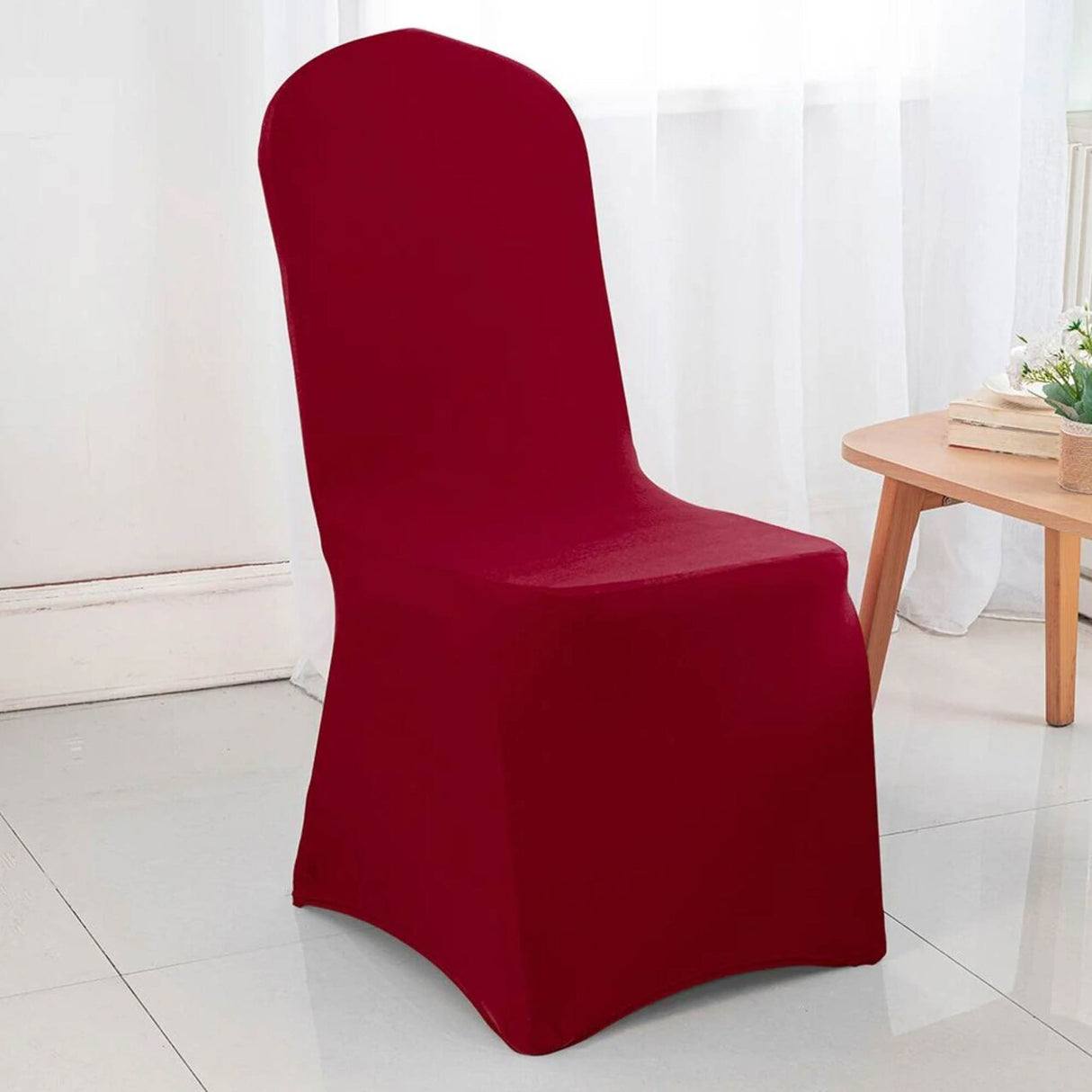 1 Piece Spandex Banquet Chair Cover Apple Red Stretch Wrinkle Resistant Event Decoration