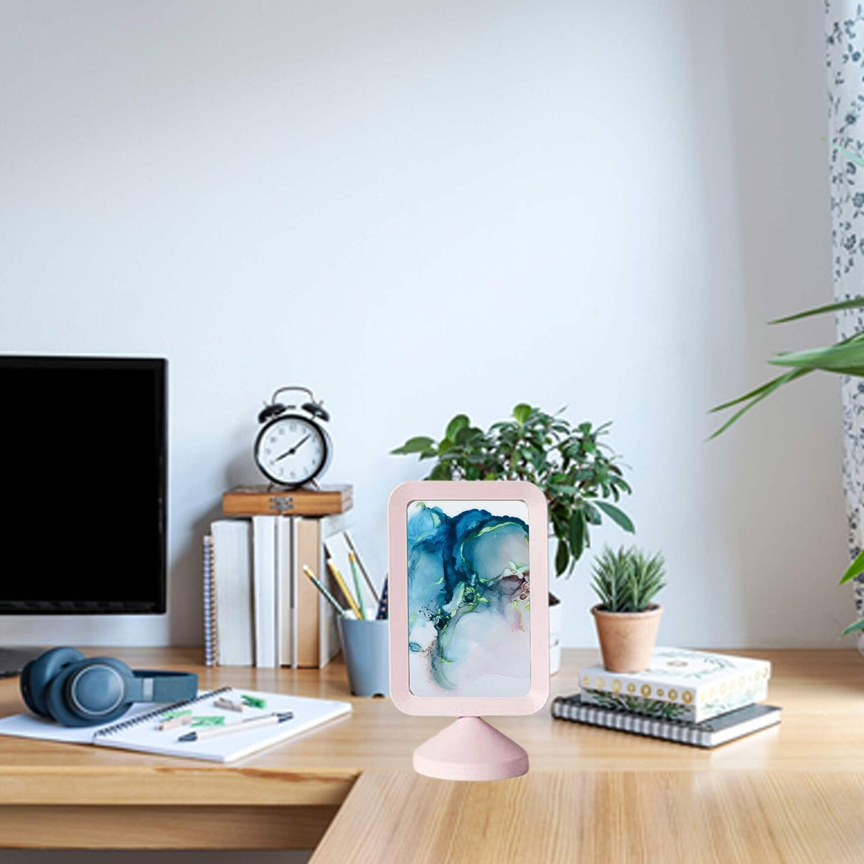 4x6 Light Pink Double-Sided Photo Frame – Freestanding Display Holder