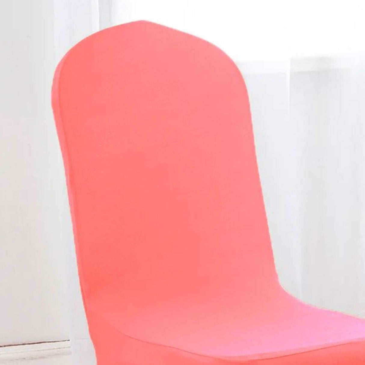1 Piece Spandex Banquet Chair Cover Coral Stretch Wrinkle Resistant Elegant Event Decor
