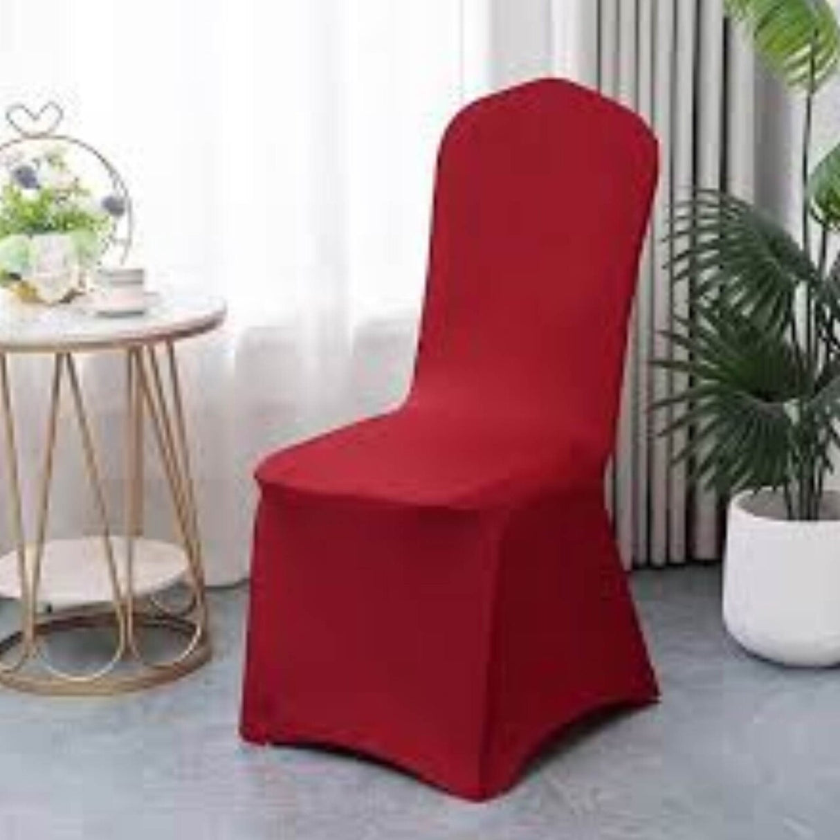 1 Piece Spandex Banquet Chair Cover Apple Red Stretch Wrinkle Resistant Event Decoration