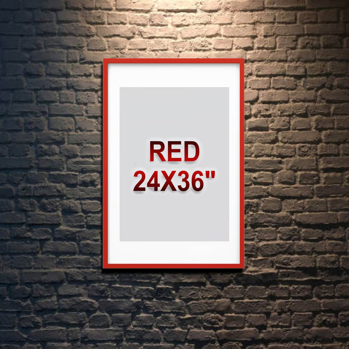 24x36" Red Frame with Mount Horizontal/Vertical No-Nail Hanging Depth Display