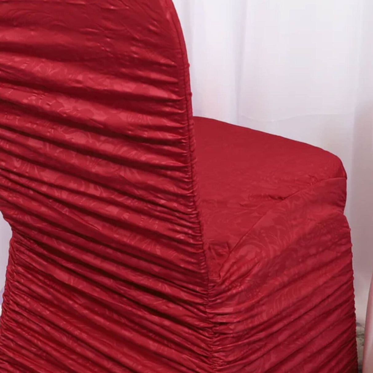 1 Piece Elegant Rouge Embossed Spandex Banquet Chair Cover Apple Red