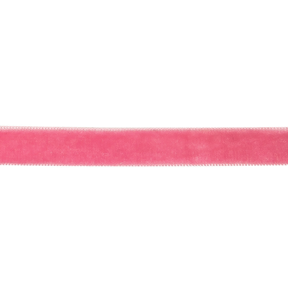Pretty in Pink Single Face Velvet Ribbon - 0.5"