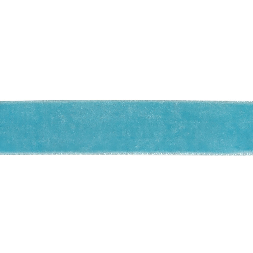 Sky Blue Single Face Velvet Ribbon - 0.75"