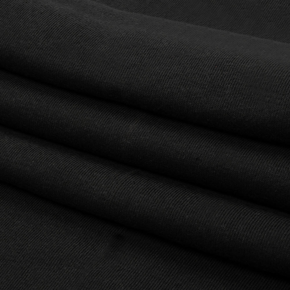 Faded Black Cotton Tubular 1x1 Rib Knit