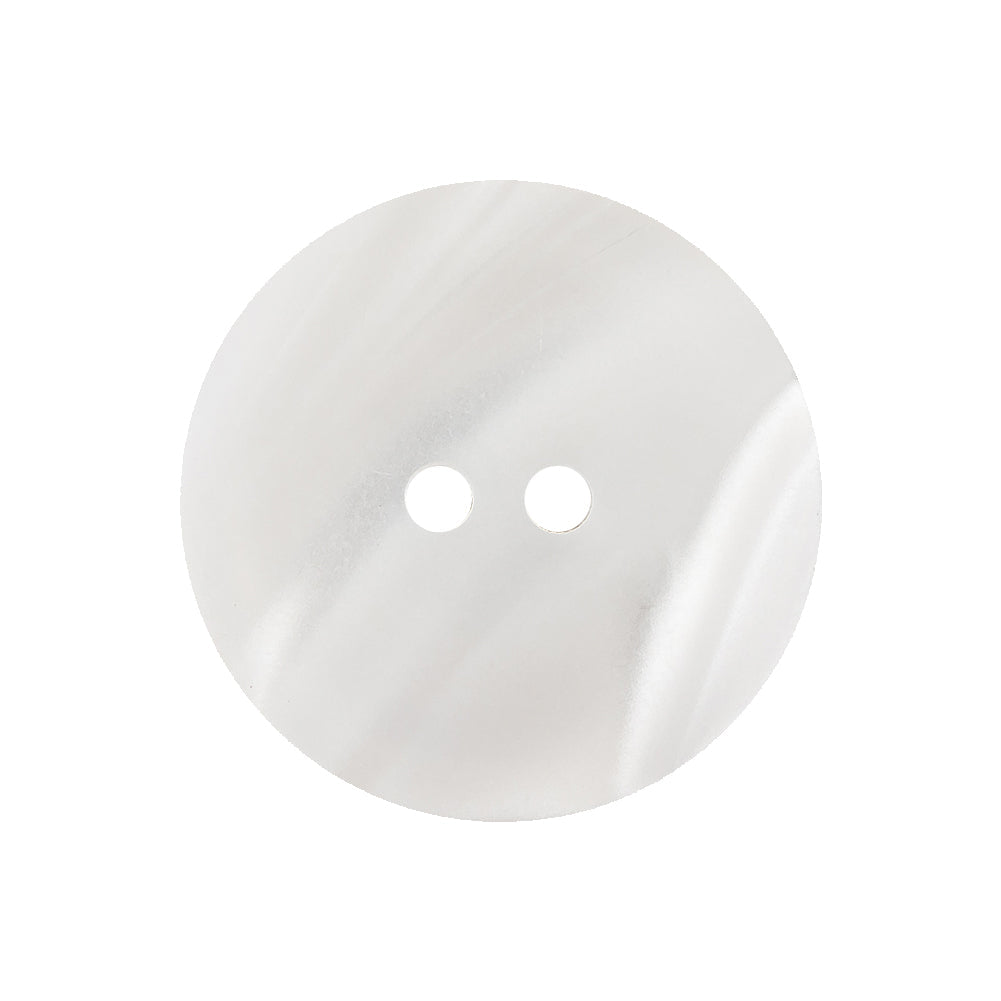 Italian White and Translucent Swirl 2-Hole Shallow Plate Coat Button - 40L/25.5mm