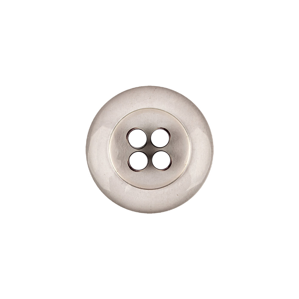 Italian Transparent and Black 4-Hole Tire Rimmed Jacket Button - 28L/18mm