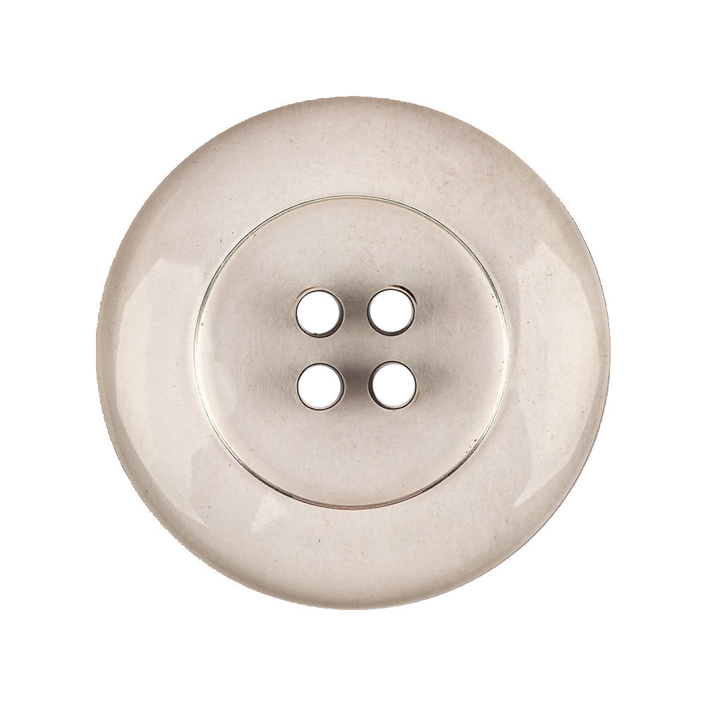 Italian Transparent and Black 4-Hole Tire Rimmed Jacket Button - 44L/28mm