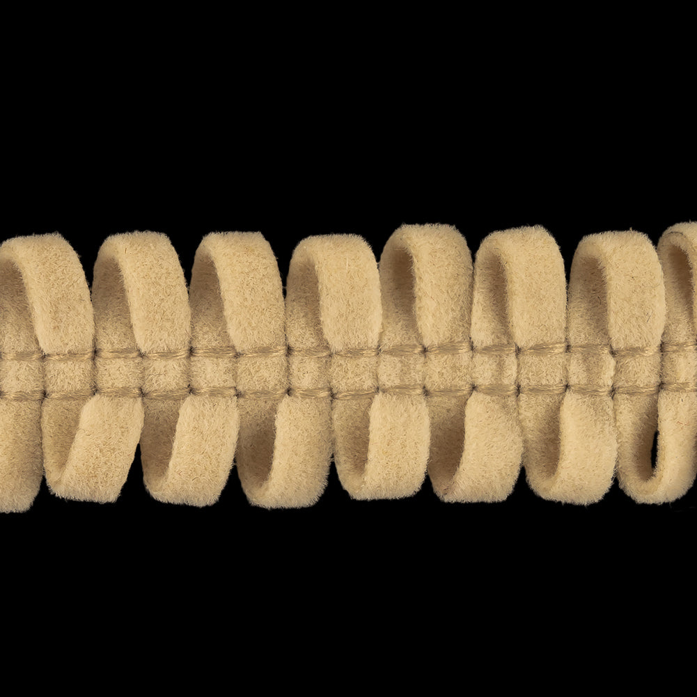 Cream Loopy Faux Suede Trim - 0.625"