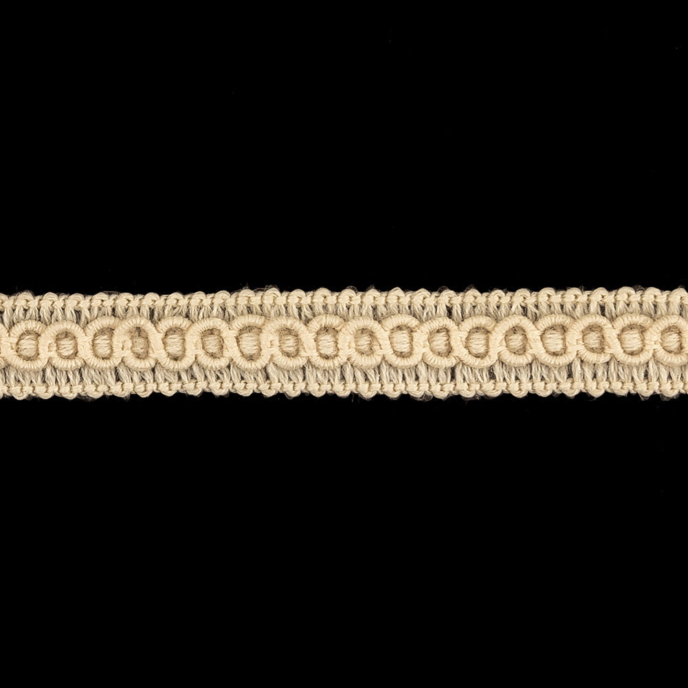 Bleached Sand Wool Braided Trim - 0.5"