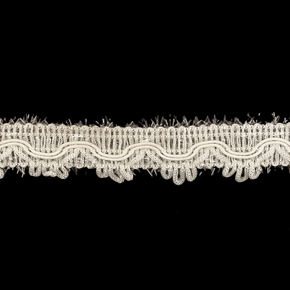 Icicle and Clear Eyelash Fringe Braided Trim with Picot Edging - 0.75"