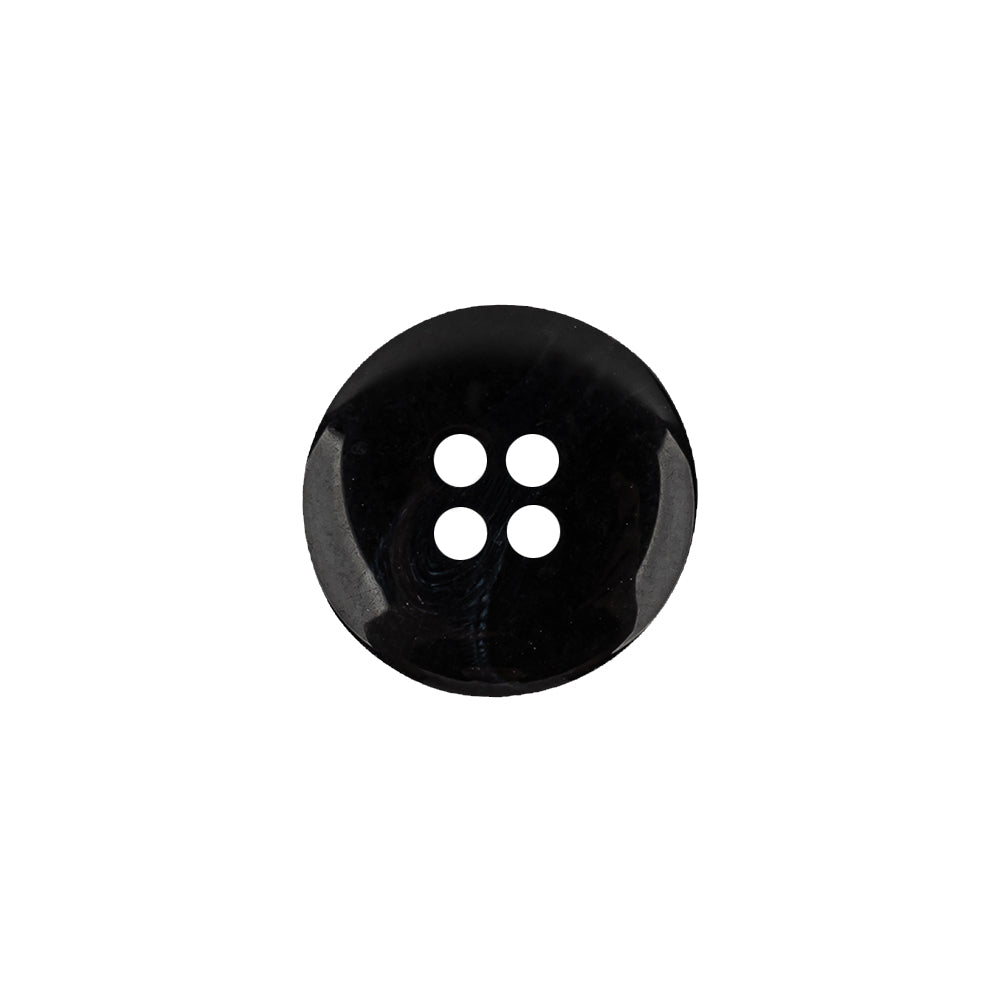 Go to Black Low Convex 4-Hole Plastic Suiting Button - 24L/15mm