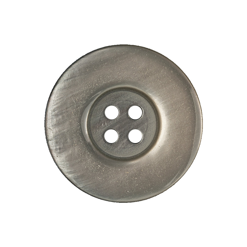 Iridescent Silver Blue and Brown Ombre 4-Hole Dish Style Jacket Button - 40L/25.5mm