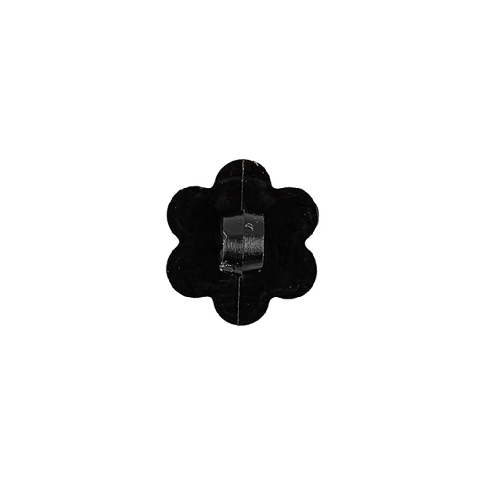 Italian Black Flower Shank Back Nylon Button - 20L/12.5mm